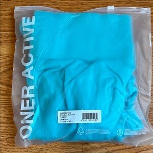 NWT Oner Active effortless seamless leggings aqua blue